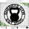 Personalized Gym Sign, Custom Weight Name Sign, Metal Wall Art, Barbell Sign, Outdoor Gym Sign