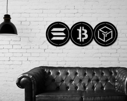 Crypto Metal Sign, Crypto Decor, Choose 3 Cryptos