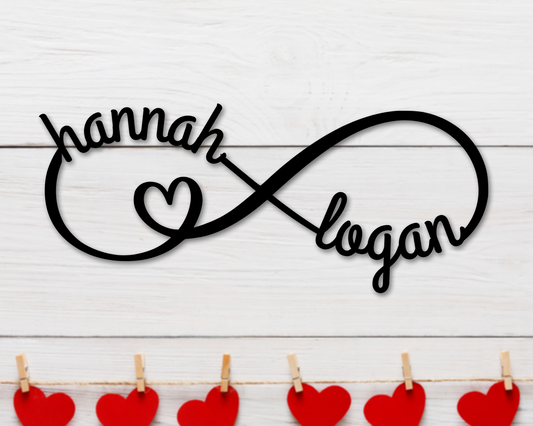 Infinity Heart Sign With Names