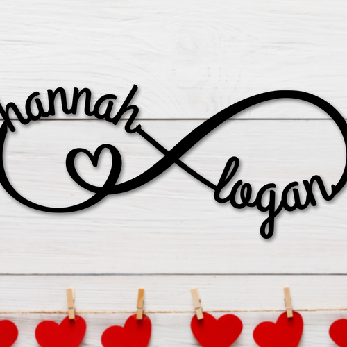 Infinity Heart Sign With Names