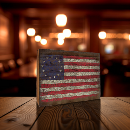 Betsy Ross Flag - Vintage Wood Box Sign