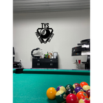 Billiards Metal Wall Art, 8 Ball Pool Sign