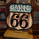 Route 66 Centennial Sign – 100th Anniversary 1926–2026 – Personalized Mother Road Sign – Vintage White Shield – 15x15 Metal Sign – Americana Gift