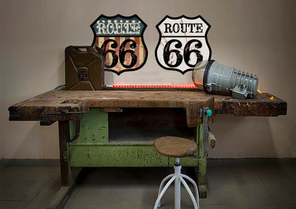Route 66 Centennial Sign – 100th Anniversary 1926–2026 – Personalized Mother Road Sign – Vintage White Shield – 15x15 Metal Sign – Americana Gift