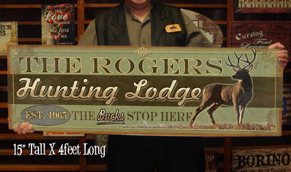 Custom Hunting Lodge Sign - Free Personalization