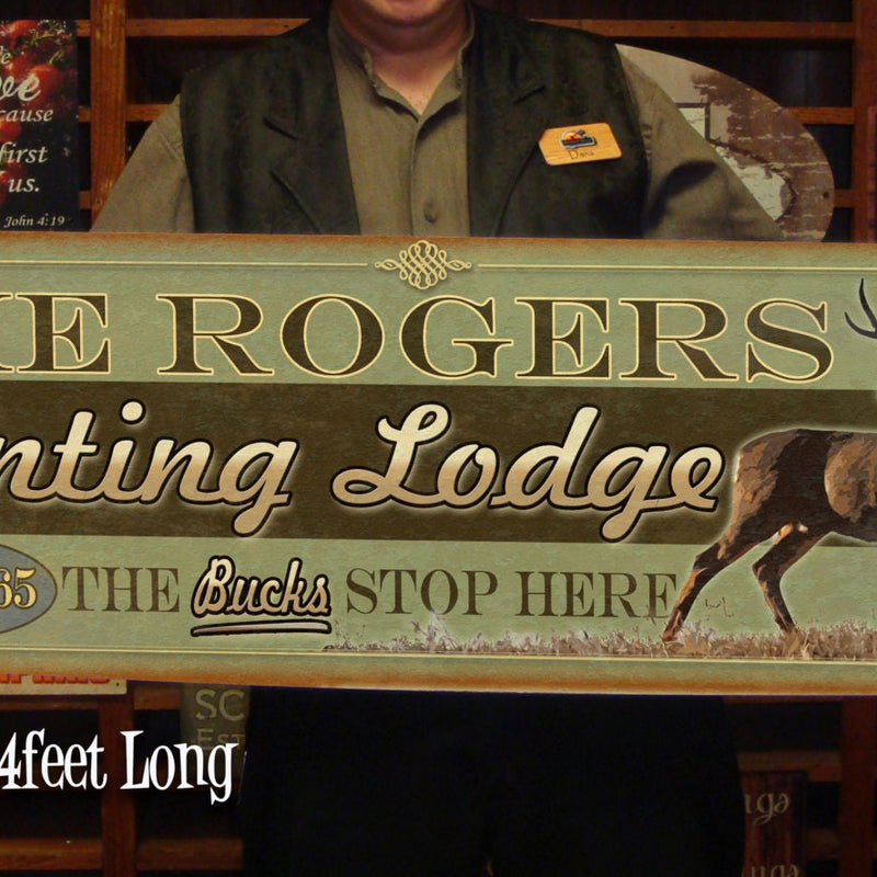Custom Hunting Lodge Sign - Free Personalization
