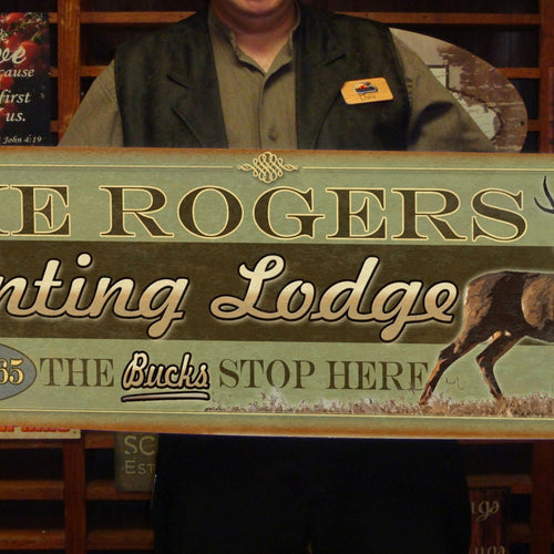 Custom Hunting Lodge Sign - Free Personalization
