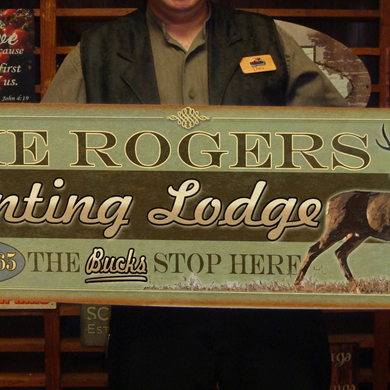 Custom Hunting Lodge Sign - Free Personalization