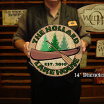 Vintage Lake House Sign with Canoe - Personalized