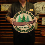 Vintage Lake House Sign with Canoe - Personalized
