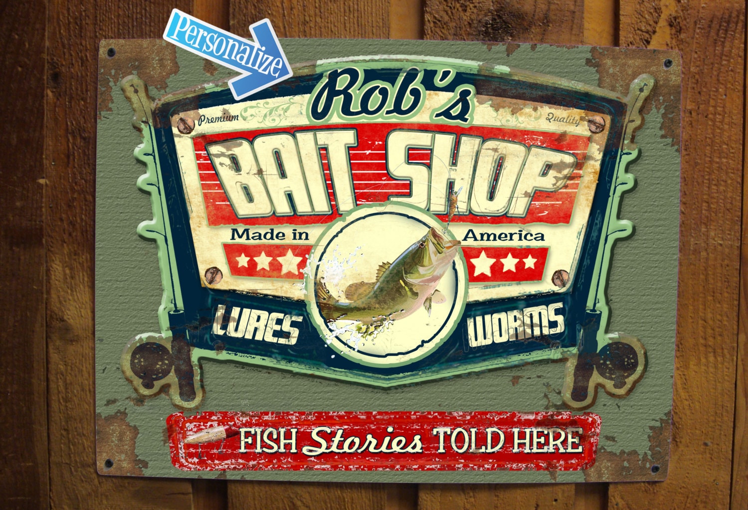 antique fishing lure signs Vintage Fishing Sign
