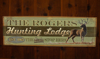 Custom Hunting Lodge Sign - Free Personalization