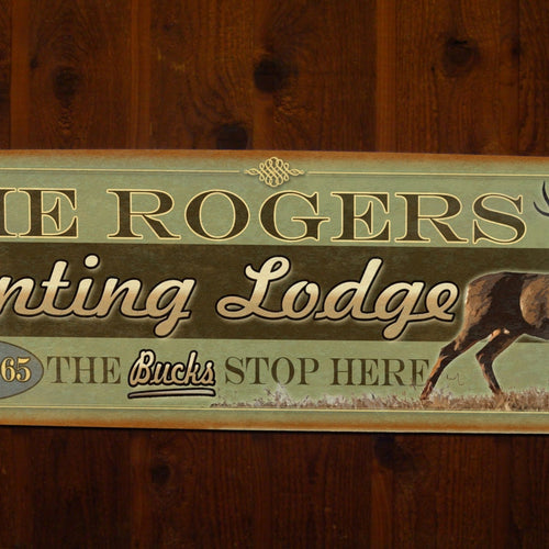 Custom Hunting Lodge Sign - Free Personalization