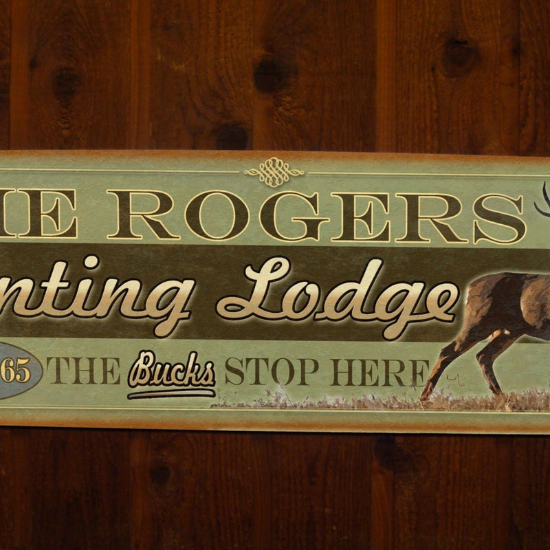 Custom Hunting Lodge Sign - Free Personalization