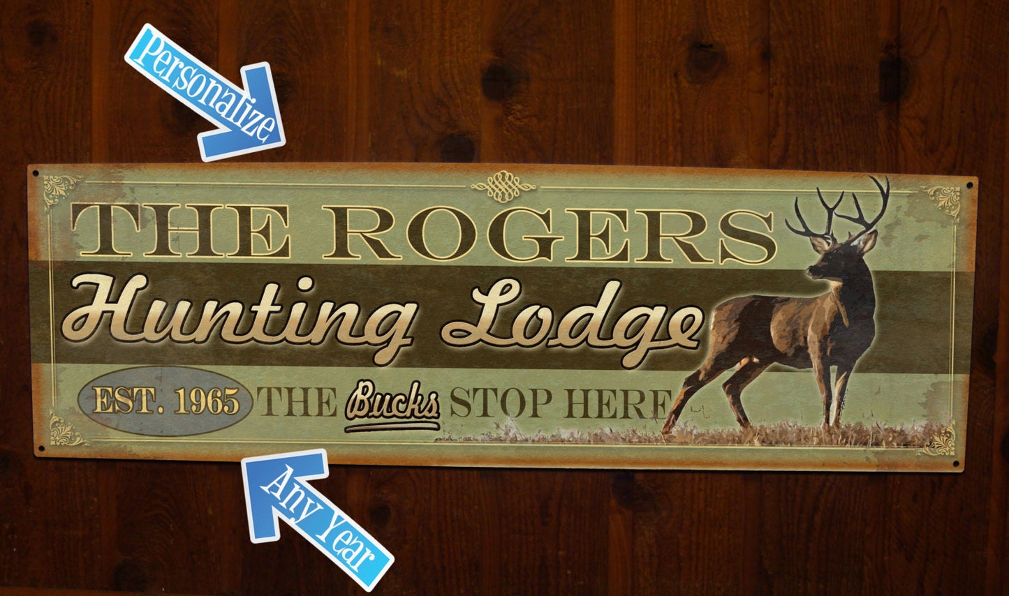 Custom Hunting Lodge Sign - Free Personalization