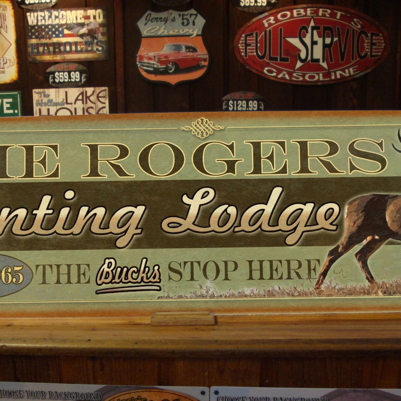 Custom Hunting Lodge Sign - Free Personalization