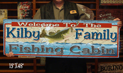 Personalized Cabin Signs - Fishing