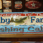 Large Fishing Cabin Tin/Metal Sign - Personalized