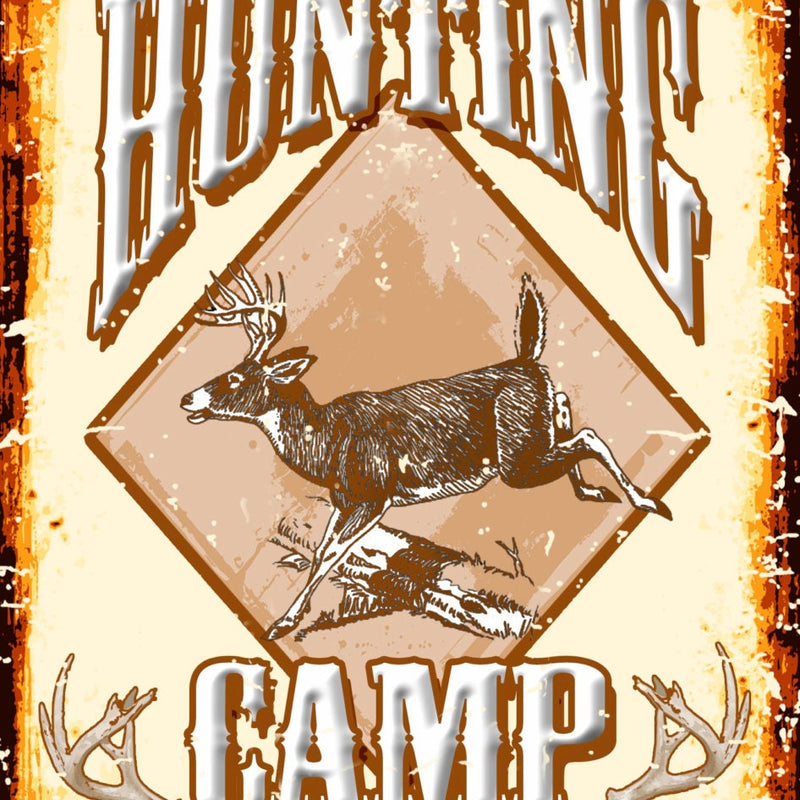 Vintage Hunting Camp Sign - Deer, Elk, or Moose! FREE Personalization