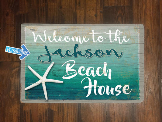 Custom, Vintage Beach House Sign - FREE Personalization