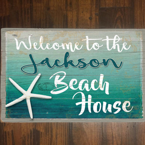 Custom, Vintage Beach House Sign - FREE Personalization