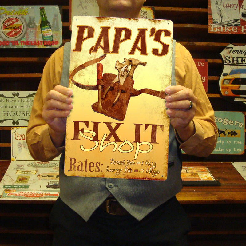 Fix it Shop. Dad's Shop, Papa's Shop, Custom Shop Sign. Great Man Gift.  Free Personalization!