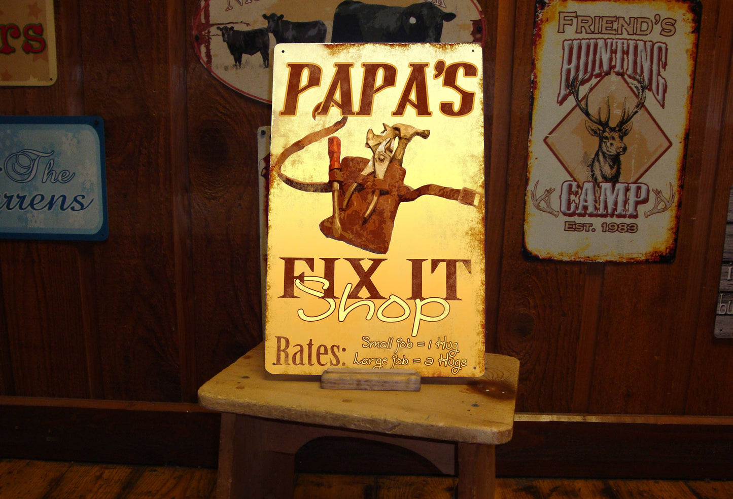 Fix it Shop. Dad's Shop, Papa's Shop, Custom Shop Sign. Great Man Gift.  Free Personalization!