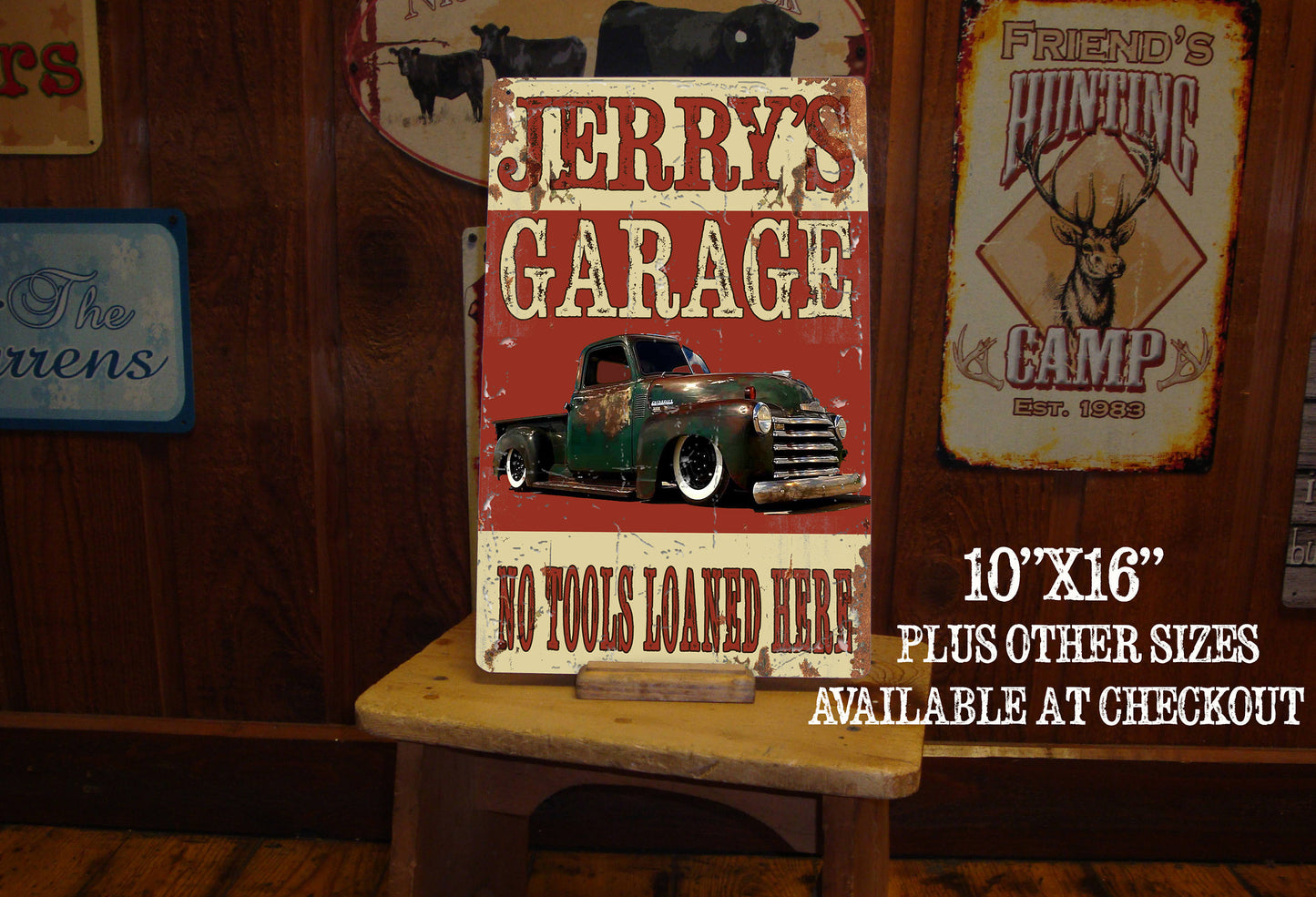 Custom Garage Sign with FREE Personalization! Vintage Tin Sign!