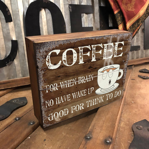 Vintage Coffee Wood Box Sign