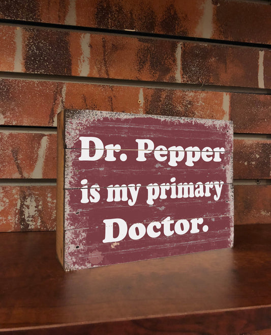 Vintage Dr. Pepper Sign - Wood Box Sign