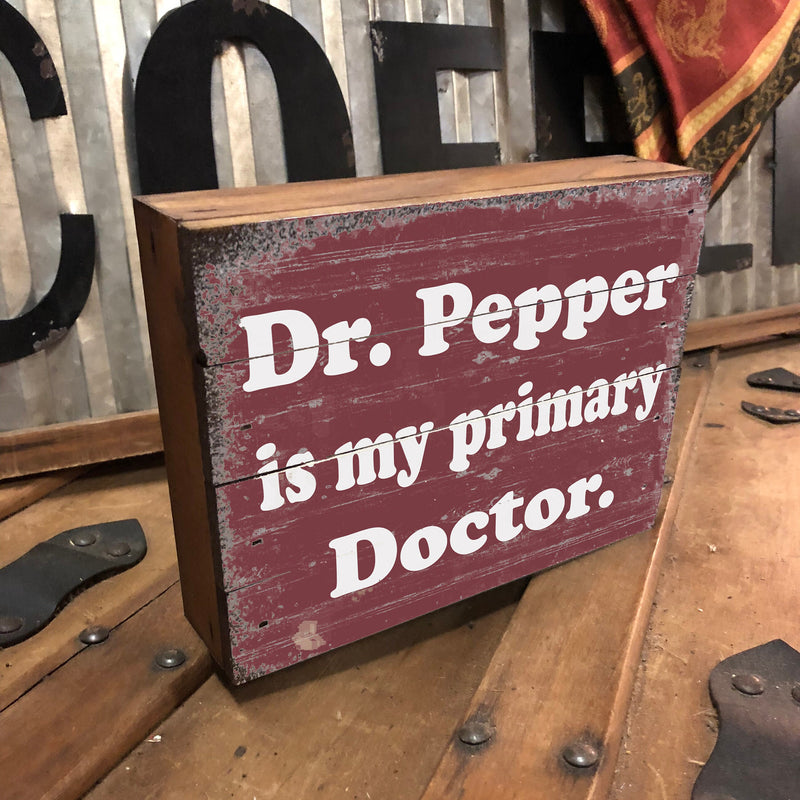 Vintage Dr. Pepper Sign - Wood Box Sign