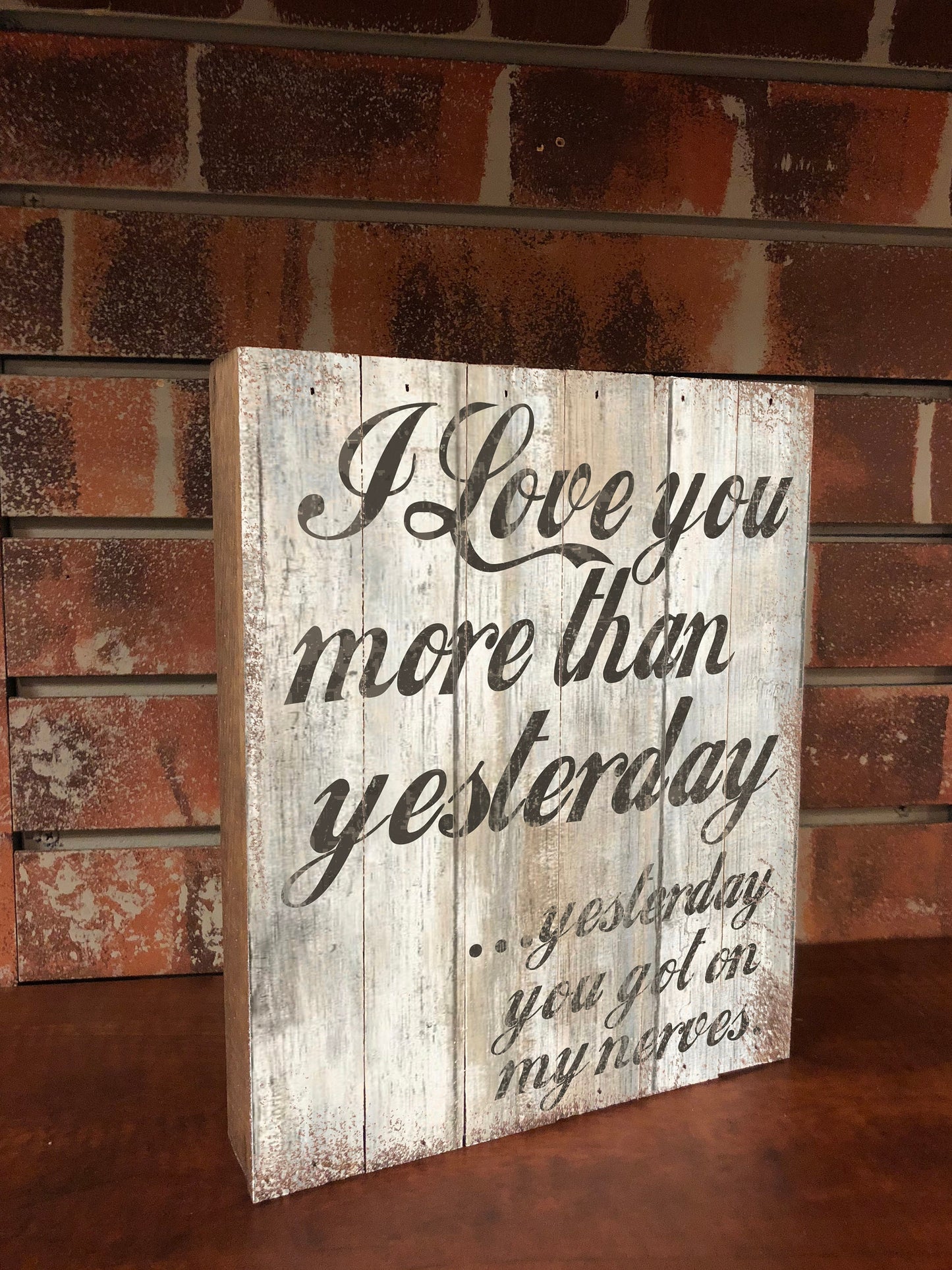 Vintage Love You Wooden Box Sign