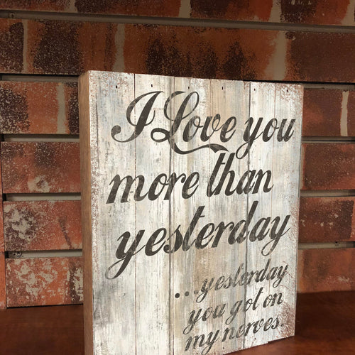 Vintage Love You Wooden Box Sign