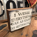 Vintage Get Fat Wooden Box Sign
