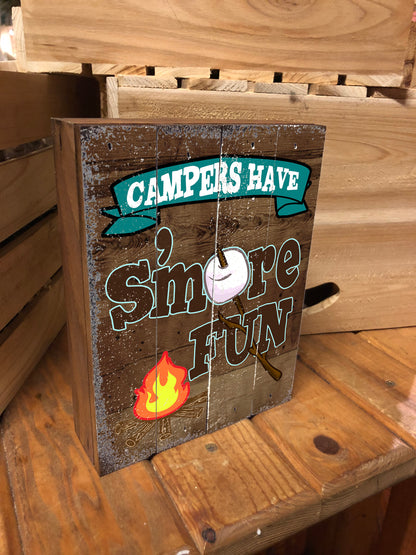 Vintage S'more Fun Wooden Box Sign