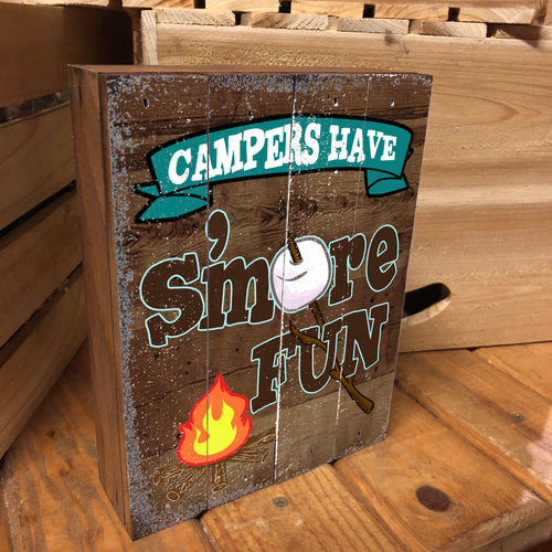 Vintage S'more Fun Wooden Box Sign