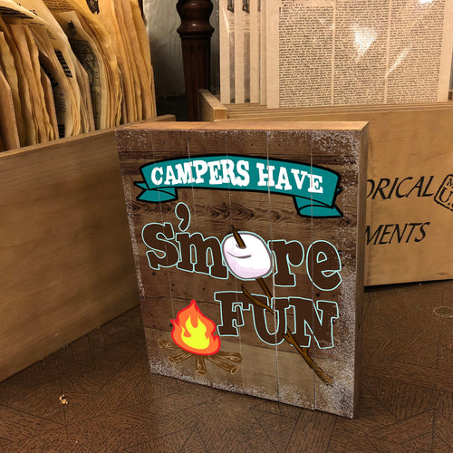 Vintage S'more Fun Wooden Box Sign