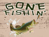 Vintage Gone Fishing Wood Box Sign