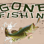 Vintage Gone Fishing wood box sign