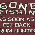 Vintage Gone Fishing Wooden Sign