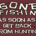 Vintage Gone Fishing Sign - Wood Box