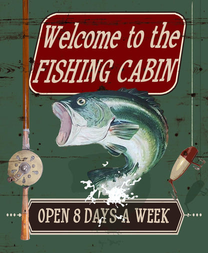 Vintage Fishing Cabin Signs