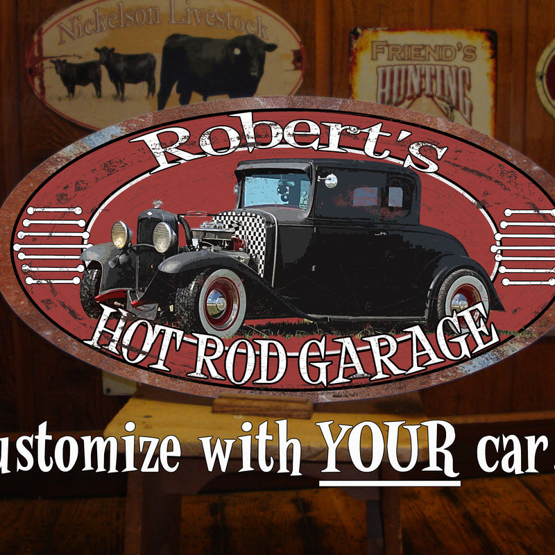 Custom Vintage Tin Sign - with picture of YOUR Car!!!