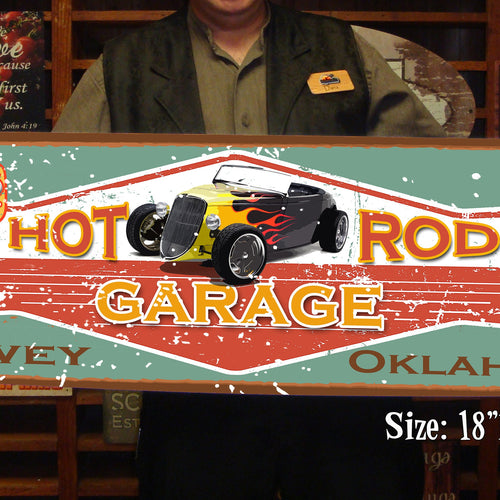 HUGE Custom Vintage Tin Sign - with picture of YOUR Car!!!