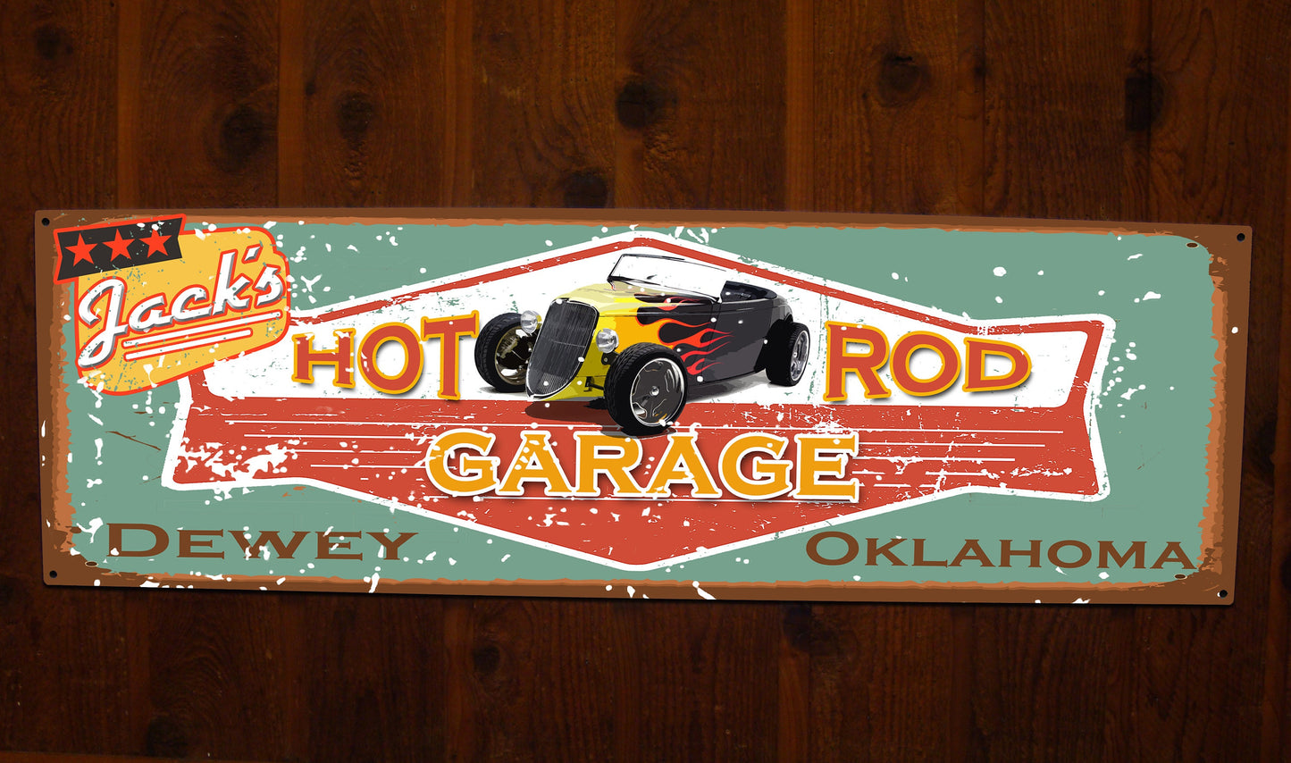 HUGE Custom Vintage Tin Sign - with picture of YOUR Car!!!