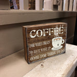 Vintage Coffee Wood Box Sign