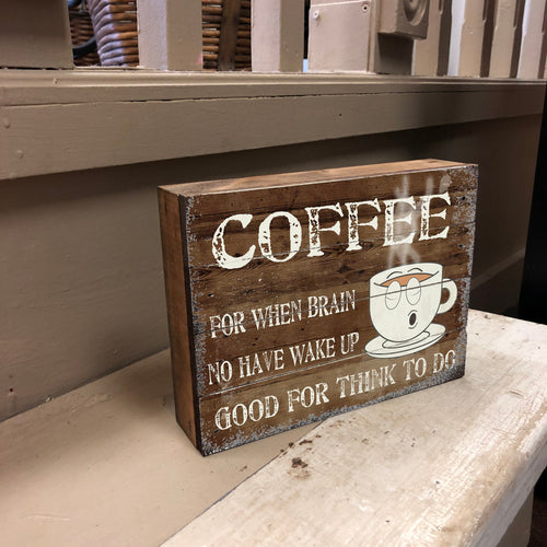 Vintage Coffee Wood Box Sign