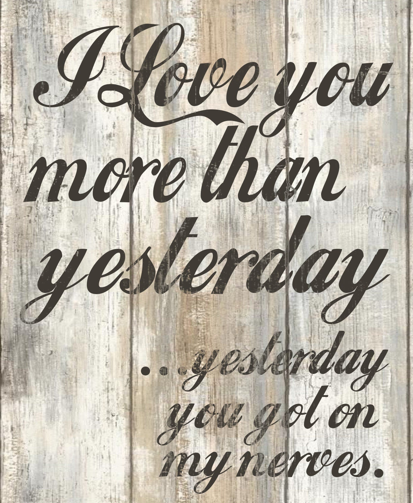 Vintage Love You Wooden Box Sign