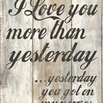 Vintage Love You Wooden Box Sign