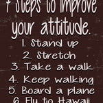 Vintage 7 Steps to Happiness Wooden Box Sign